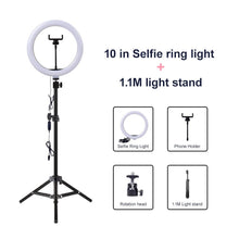 Load image into Gallery viewer, Video Light Dimmable LED Selfie Ring Light USB ring lamp Photography Light with Phone Holder 2M tripod stand for Makeup Youtube - WOW BRANDZ
