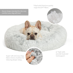 Calming Shag Vegan Fur Donut Cuddler - 23"x23" - WOW BRANDZ