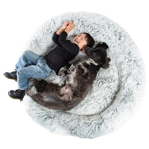 Calming Shag Vegan Fur Donut Cuddler - 45"x45" - WOW BRANDZ