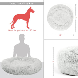 Calming Shag Vegan Fur Donut Cuddler - 45"x45" - WOW BRANDZ