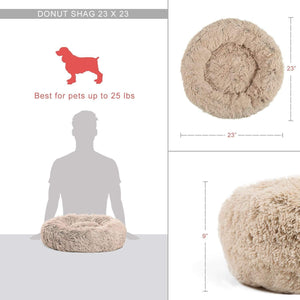 Calming Shag Vegan Fur Donut Cuddler - 23"x23" - WOW BRANDZ