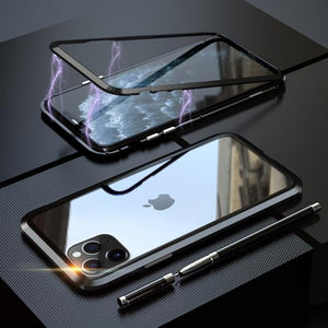 360 Metal Case For iPhone 6 7 8 Plus X XR XS MAX Case Magnetic Luxury Shockproof Tempered Glass Cover For iPhone 11 Pro Max Case - WOW BRANDZ