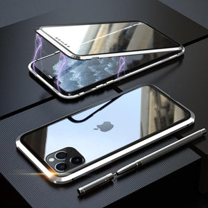 360 Metal Case For iPhone 6 7 8 Plus X XR XS MAX Case Magnetic Luxury Shockproof Tempered Glass Cover For iPhone 11 Pro Max Case - WOW BRANDZ