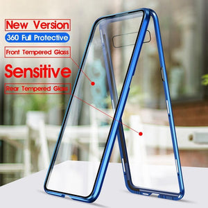 Case For Samsung Galaxy S8 Plus S8Plus S9 Note 9 8 Magnetic Metal Bumper Tempered Glass Cover For Samsung S8 Case coque - WOW BRANDZ