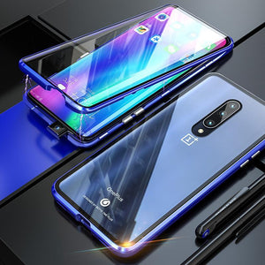 Magnetic Case For One plus 7 Pro Double Glass Oneplus7 7 Pro Case Full Protective Cover Front Tempered Glass screen Protector - WOW BRANDZ