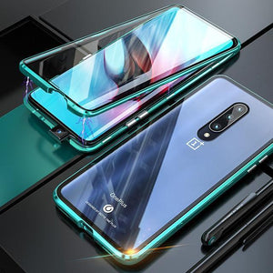 Magnetic Case For One plus 7 Pro Double Glass Oneplus7 7 Pro Case Full Protective Cover Front Tempered Glass screen Protector - WOW BRANDZ