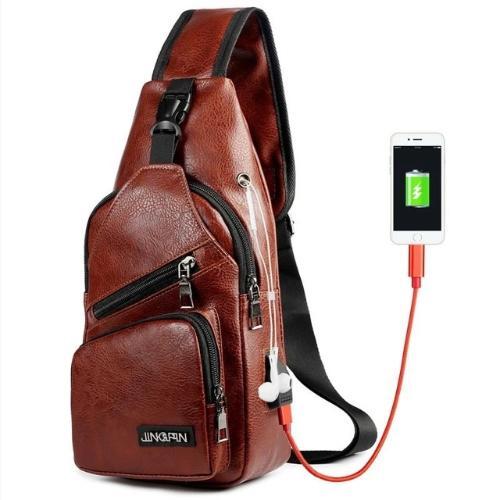 Cross-Chest Bag with USB Charging Socket - WOW BRANDZ