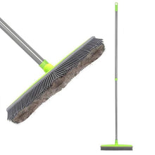 Load image into Gallery viewer, Miracle Broom 3-in-1 Bristles Sweeper Squeegee Scratch Free Bristle Broom for Pet Cat Dog Hair Carpet Hardwood Windows - WOW BRANDZ
